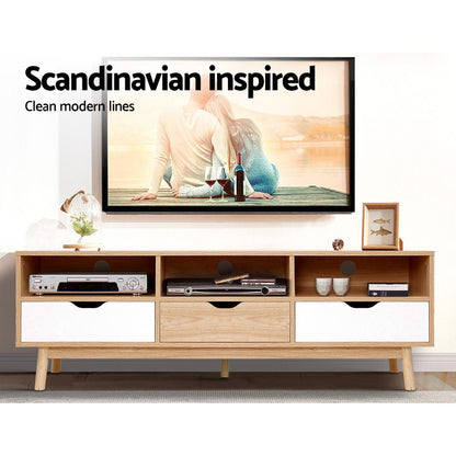 Artiss TV Cabinet Entertainment Unit Stand Wooden Storage 140cm Scandinavian-Entertainment Units-PEROZ Accessories