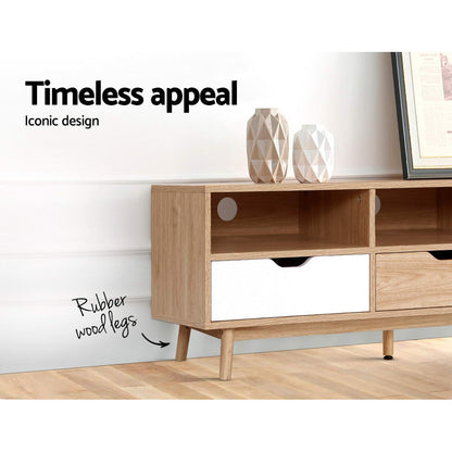 Artiss TV Cabinet Entertainment Unit Stand Wooden Storage 140cm Scandinavian-Entertainment Units-PEROZ Accessories