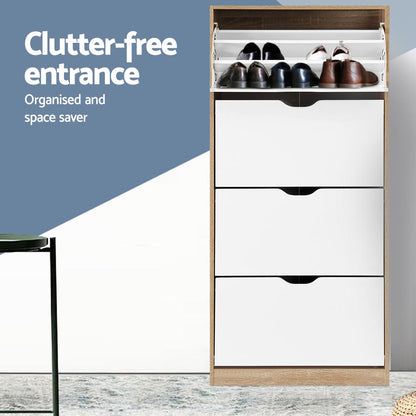 Artiss Shoe Rack Cabinet 60 Pairs 4-tier White Elen-Shoe Storage Cabinets-PEROZ Accessories