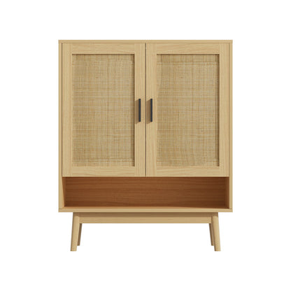 Artiss Shoe Rack Cabinet Rattan 5-tier 20 Pairs Dani-Shoe Storage Cabinets-PEROZ Accessories