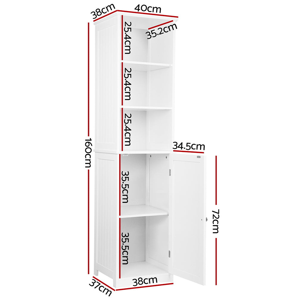 Artiss Bathroom Cabinet Storage 160cm White-Bathroom Storage-PEROZ Accessories