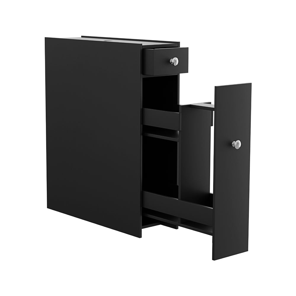 Artiss Bathroom Storage Cabinet Toilet Slim Tissue Box Caddy Holder Side Wooden Black-Furniture &gt; Bathroom &gt; Bathroom Cabinets, Cupboards &amp; Storage-PEROZ Accessories