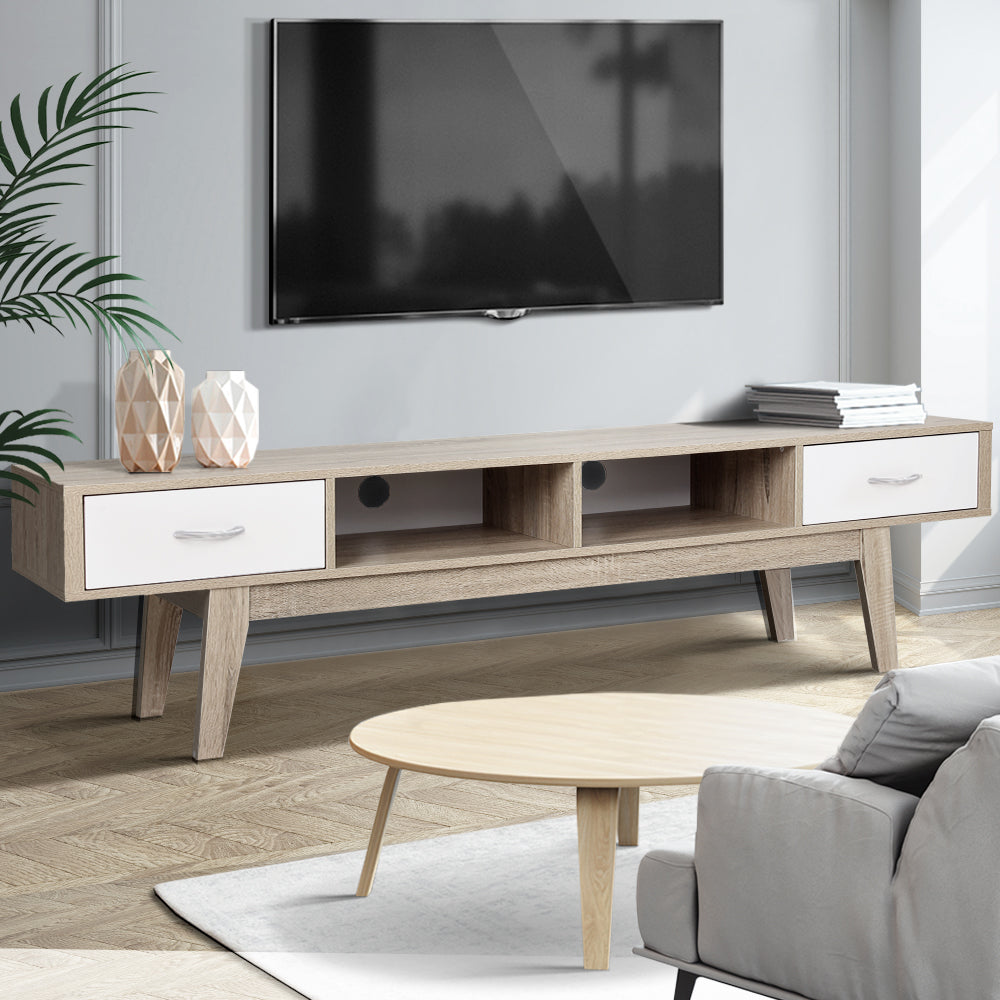 Artiss TV Cabinet Entertainment Unit Stand Storage Drawer Scandinavian 180cm Oak-Entertainment Units-PEROZ Accessories