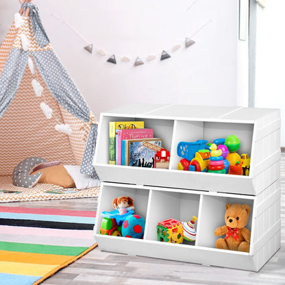 Keezi Kids Toy Box Bookshelf Storage Bookcase Organiser Display Stackable-Bookcases &amp; Shelves-PEROZ Accessories