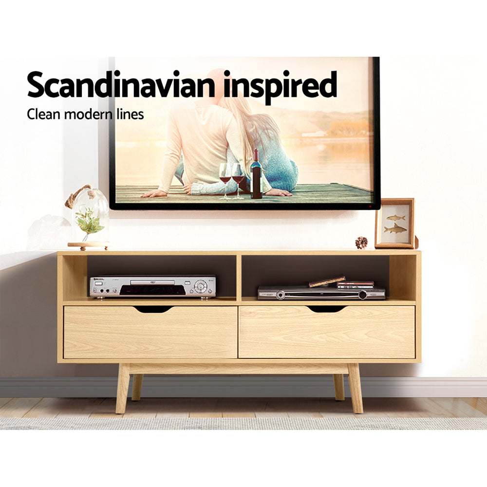 Artiss TV Cabinet Entertainment Unit Stand Wooden Storage 120cm Scandinavian-Entertainment Units-PEROZ Accessories