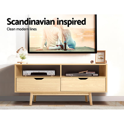 Artiss TV Cabinet Entertainment Unit Stand Wooden Storage 120cm Scandinavian-Entertainment Units-PEROZ Accessories
