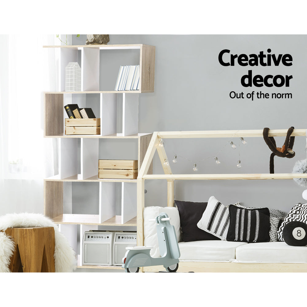 Artiss Bookshelf 5 Tiers - RITA White and Oak-Furniture &gt; Living Room-PEROZ Accessories