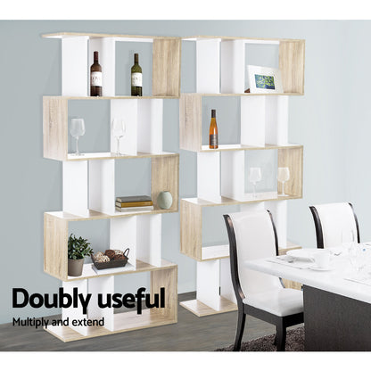 Artiss Bookshelf 5 Tiers - RITA White and Oak-Furniture &gt; Living Room-PEROZ Accessories
