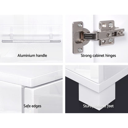 Artiss Buffet Sideboard High Gloss - White-Furniture > Living Room-PEROZ Accessories
