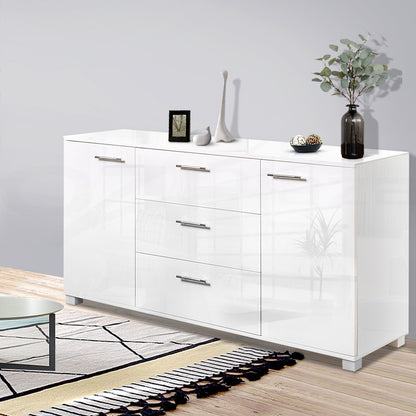 Artiss Buffet Sideboard High Gloss - White-Furniture &gt; Living Room-PEROZ Accessories