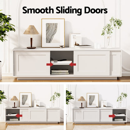 Artiss TV Unit Entertainment Unit Storage Cabinet 160cm White-Furniture &gt; Living Room &gt; TV Units-PEROZ Accessories