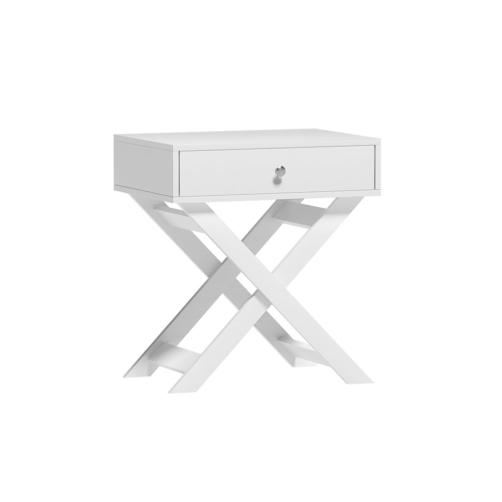 Artiss Bedside Table Drawers Side Table Storage Cabinet Nightstand White QARA-BedSide Tabless-PEROZ Accessories