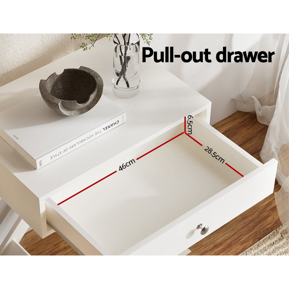 Artiss Bedside Table Drawers Side Table Storage Cabinet Nightstand White QARA-BedSide Tabless-PEROZ Accessories