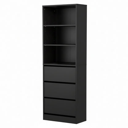 Artiss 3 Chest of Drawers Tallboy Cabinet Black-Furniture > Bedroom > Dressers-PEROZ Accessories