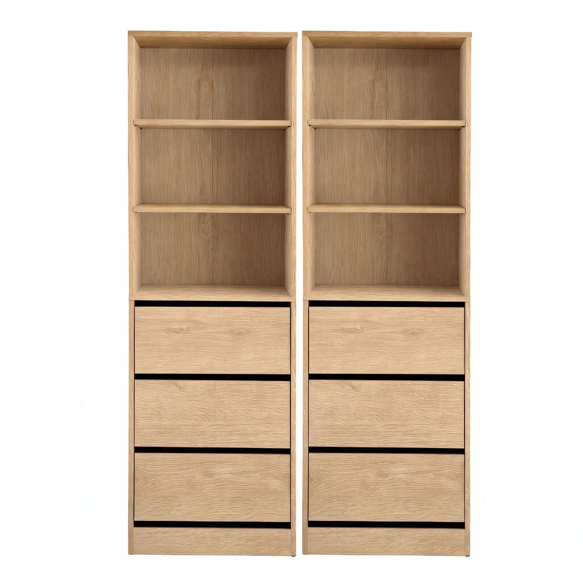 Artiss 2x Chest of 3 Drawers Tallboy Cabinet Pine