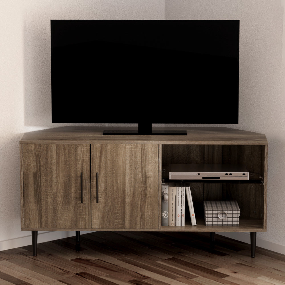 Artiss Corner Entertainment Unit Stand TV Cabinet Open Storage Shelf 120CM-Furniture &gt; Living Room-PEROZ Accessories
