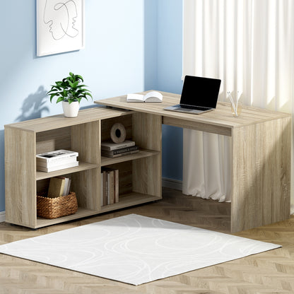 Artiss Computer Desk Bookshelf Oak 130CM-Office Desks-PEROZ Accessories