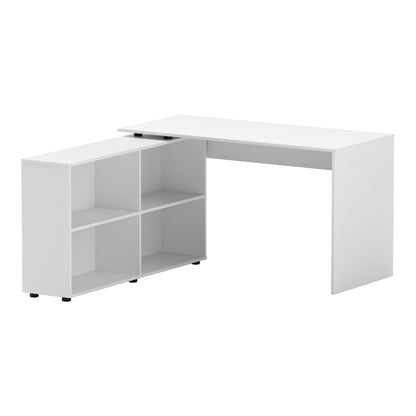 Artiss Computer Desk Bookshelf White 130CM-Office Desks-PEROZ Accessories