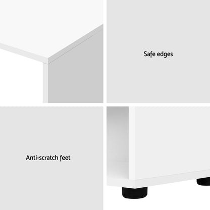 Artiss Computer Desk Bookshelf White 130CM-Office Desks-PEROZ Accessories
