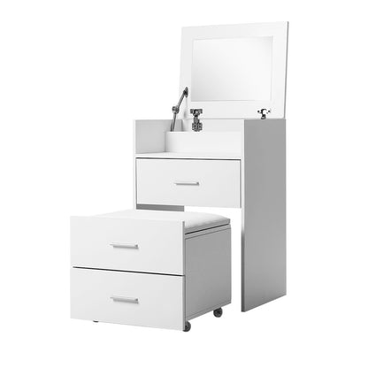 Artiss 2-in-1 Dressing Table Stool Set Bedside Table White-Bedside Tables-PEROZ Accessories