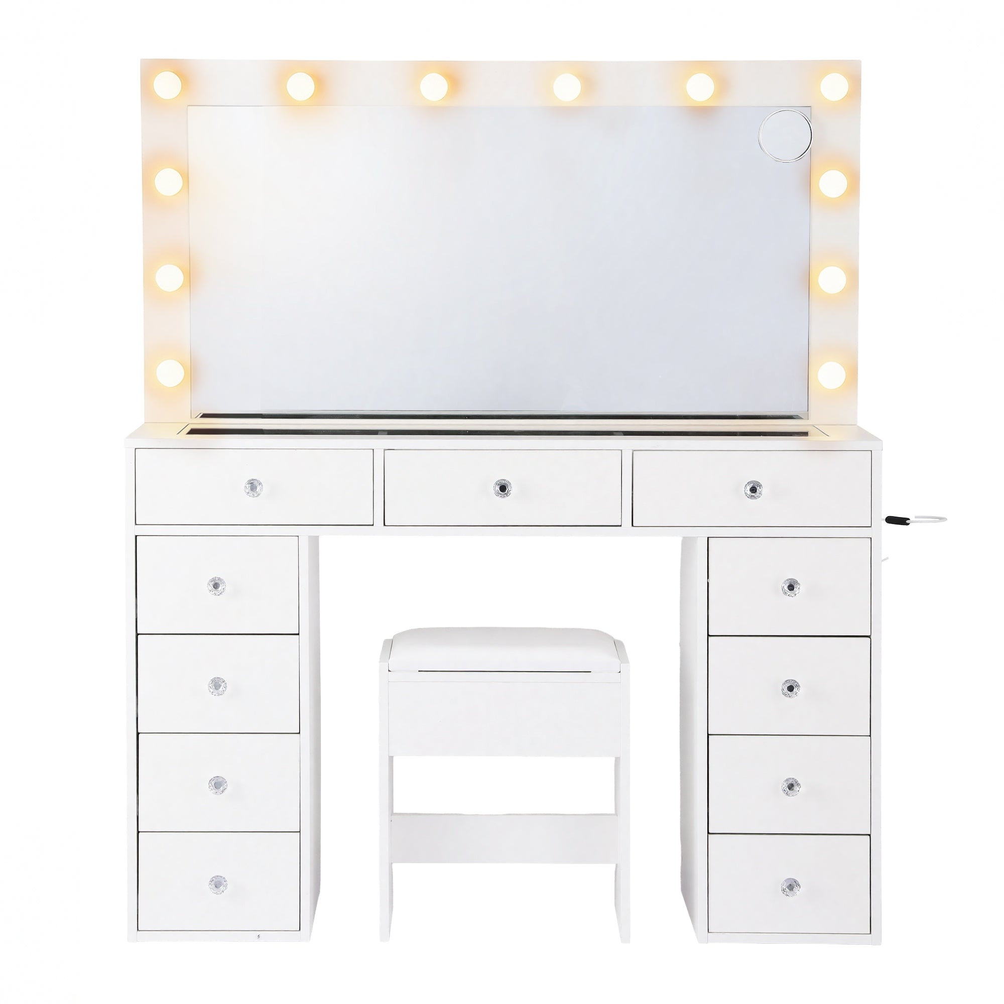 Artiss Dressing Table Vanity Desk Set Stool LED Bulbs White-Furniture > Bedroom > Dressing Vanity &amp; Dressing Tables-PEROZ Accessories