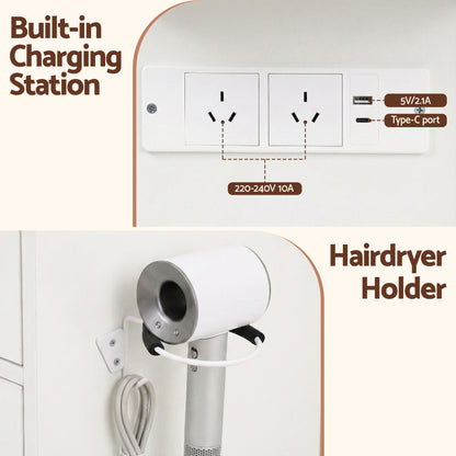 Artiss Dressing Table Vanity Desk Set Stool LED Bulbs White-Furniture > Bedroom > Dressing Vanity &amp; Dressing Tables-PEROZ Accessories