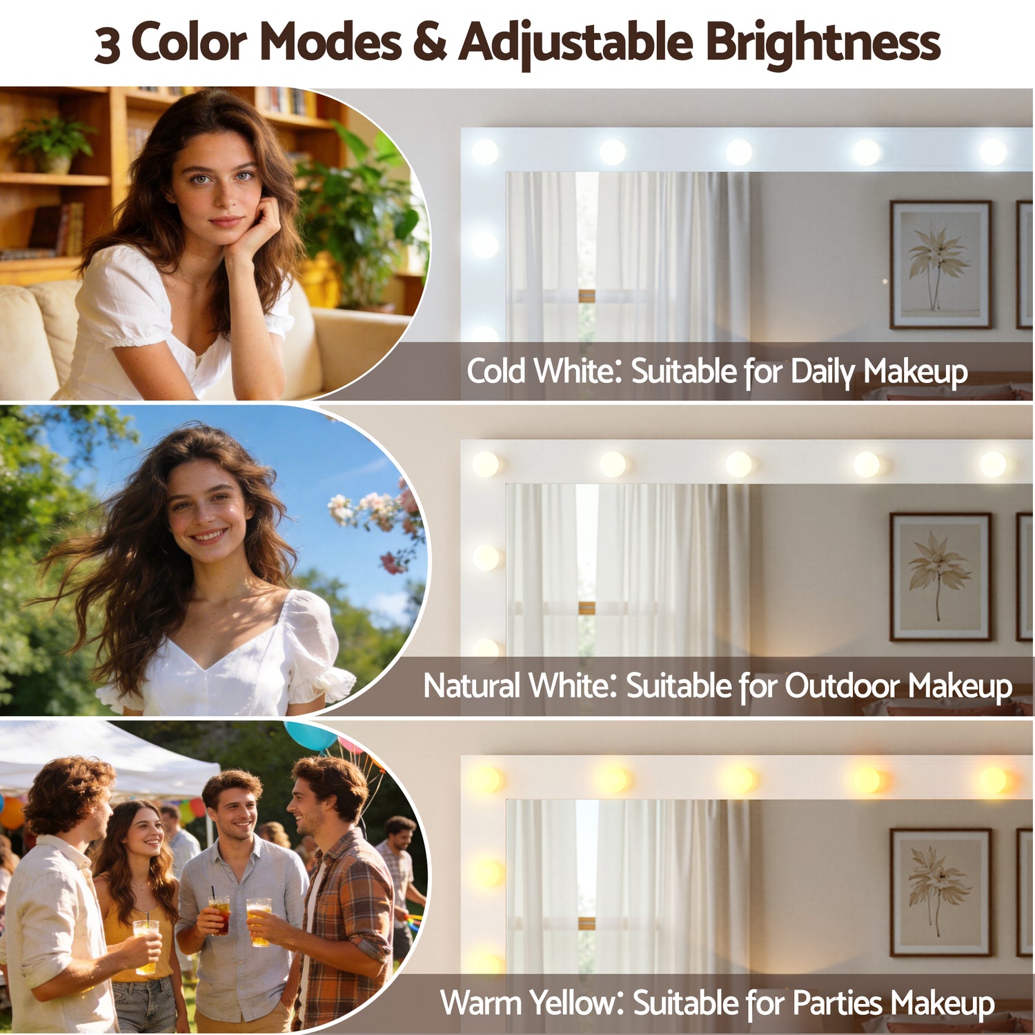 Artiss Dressing Table Vanity Desk Set LED Bulbs RGB Light White-Furniture > Bedroom > Dressing Vanity &amp; Dressing Tables-PEROZ Accessories