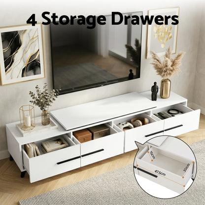 Artiss Extendable TV Cabinet Entertainment Unit Stand White-Furniture > Living Room > TV Units-PEROZ Accessories