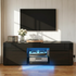 Artiss Entertainment Unit TV Cabinet LED 130cm Black Angus-Entertainment Units-PEROZ Accessories