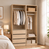 Artiss 2X Wardrobe Clothes Closet Storage Organiser Armoire Pine-Home & Garden > Storage > Clothing & Wardrobe Storage-PEROZ Accessories