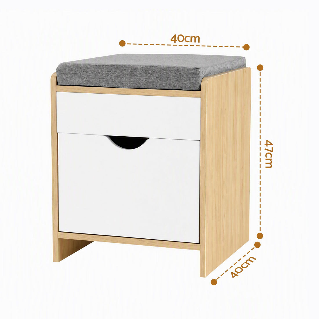 Artiss Storage Ottoman with Drawer 100kg Capacity Footrest Cushion Pine-Furniture > Living Room > Ottomans &amp; Footstools-PEROZ Accessories