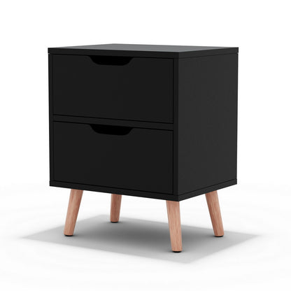 Artiss Bedside Table 2 Drawers - BODEN Black-Furniture &gt; Bedroom &gt; Bedside Tables-PEROZ Accessories