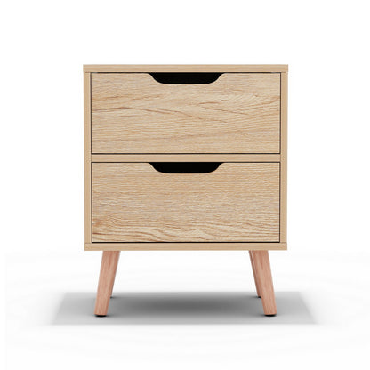 Artiss Bedside Table 2 Drawers Nightstand - BODEN Pine-Furniture &gt; Bedroom &gt; Bedside Tables-PEROZ Accessories