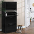 Artiss Shoe Rack Cabinet 60 Pairs 4 Doors - Black-Shoe Storage Cabinets-PEROZ Accessories