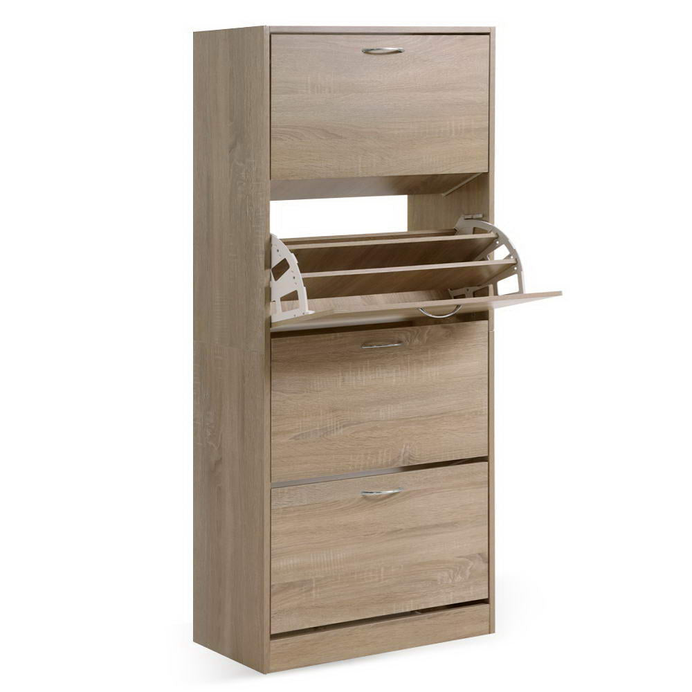 Artiss Shoe Rack Cabinet 60 Pairs 4 Doors - Wood-Shoe Storage Cabinets-PEROZ Accessories