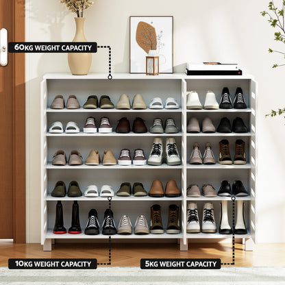 Artiss Shoe Rack Cabinet 30 Pairs Adjustable Shelf White-Furniture &gt; Living Room &gt; Shoe Storage-PEROZ Accessories