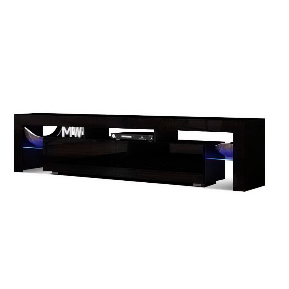 Artiss Entertainment Unit TV Cabinet LED 189cm Black Elo-Entertainment Units-PEROZ Accessories