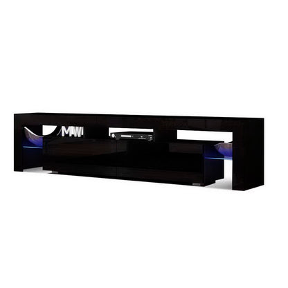 Artiss Entertainment Unit TV Cabinet LED 189cm Black Elo-Entertainment Units-PEROZ Accessories
