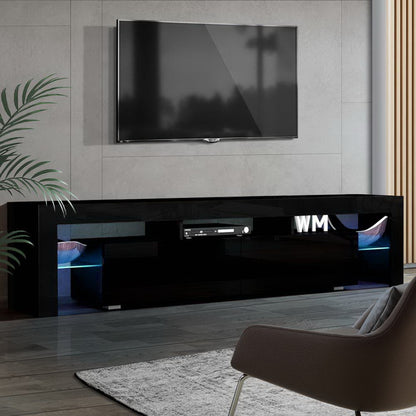 Artiss Entertainment Unit TV Cabinet LED 189cm Black Elo-Entertainment Units-PEROZ Accessories
