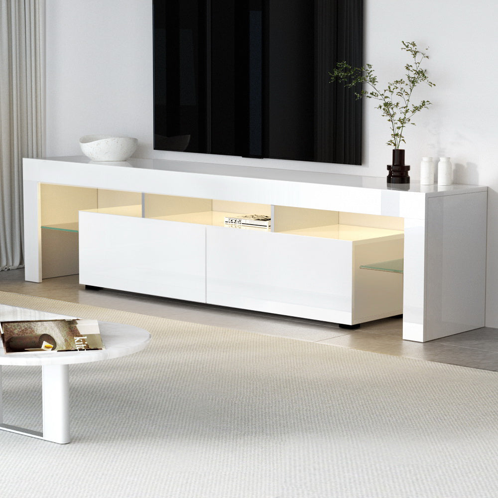 Artiss Entertainment Unit TV Cabinet LED 189cm White Elo-Entertainment Units-PEROZ Accessories