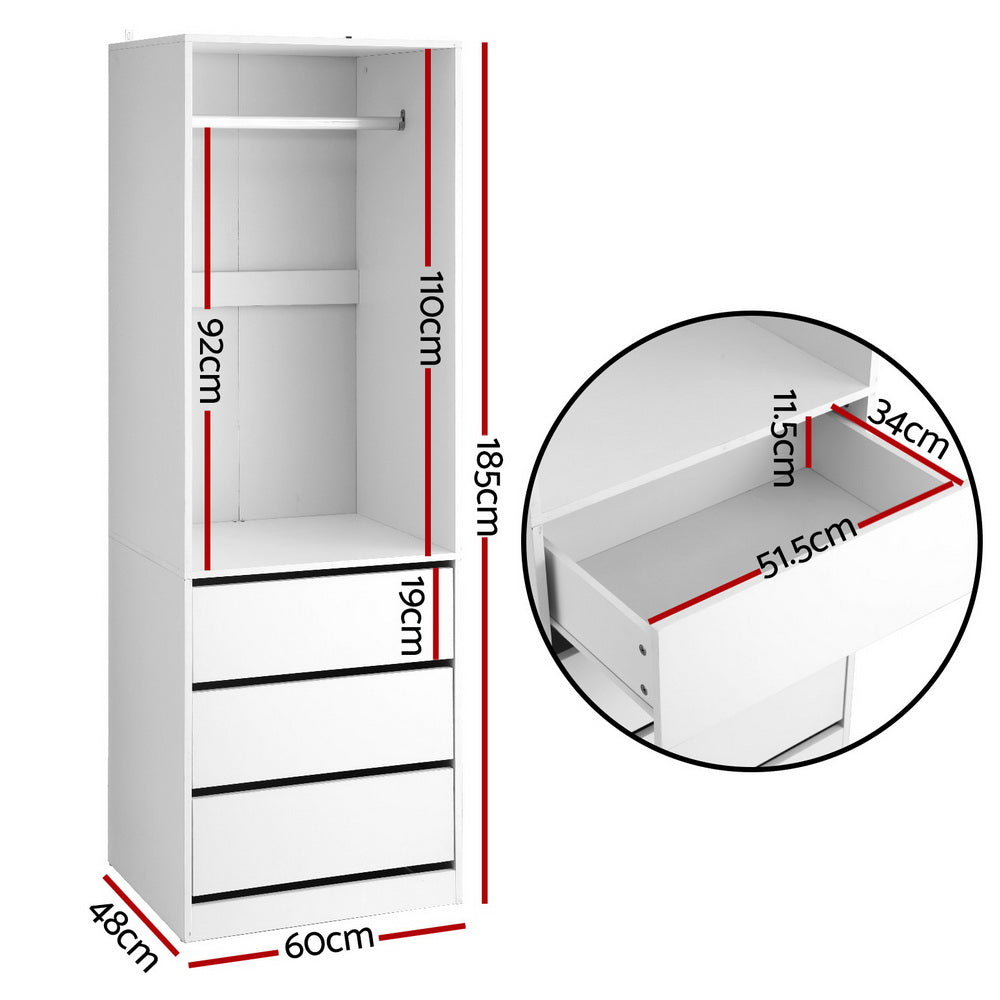 Artiss Wardrobe Clothes Closet Storage Organizer White-Home &amp; Garden &gt; Storage &gt; Clothing &amp; Wardrobe Storage-PEROZ Accessories
