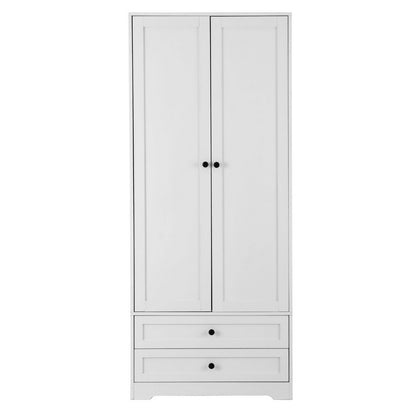 Artiss Wardrobe Clothes Closet Storage Organizer with 2 Doors White-Home &amp; Garden &gt; Storage &gt; Clothing &amp; Wardrobe Storage-PEROZ Accessories