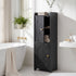 Artiss Bathroom Storage Cabinet Freestanding Cupboard Narrow Floor Shelf Black-Furniture > Bathroom > Bathroom Cabinets, Cupboards & Storage-PEROZ Accessories