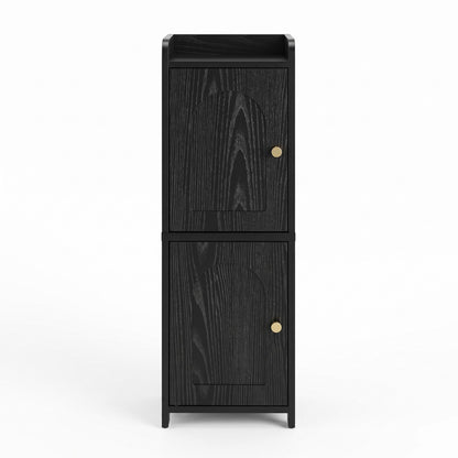 Artiss Bathroom Storage Cabinet Freestanding Cupboard Narrow Floor Shelf Black-Furniture > Bathroom > Bathroom Cabinets, Cupboards &amp; Storage-PEROZ Accessories