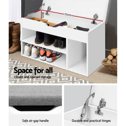 Artiss Shoe Cabinet Bench Shoes Organiser Storage Rack Shelf White Cupboard Box-Shoe Storage Cabinets-PEROZ Accessories