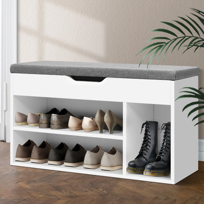 Artiss Shoe Cabinet Bench Shoes Organiser Storage Rack Shelf White Cupboard Box-Shoe Storage Cabinets-PEROZ Accessories