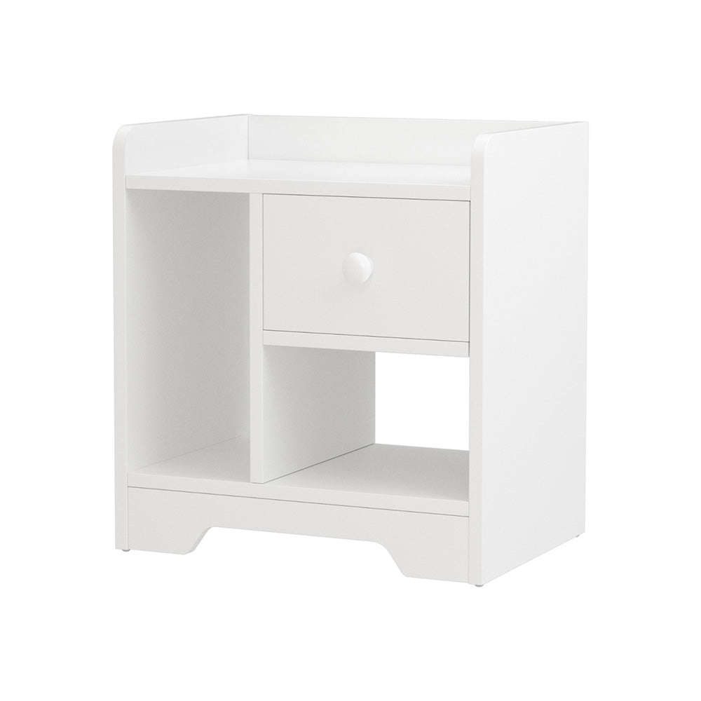 Artiss Bedside Table Drawer Nightstand Side End Table Storage Open Shelf White-Furniture &gt; Bedroom &gt; Dressers-PEROZ Accessories