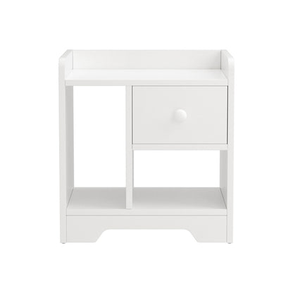 Artiss Bedside Table Drawer Nightstand Side End Table Storage Open Shelf White-Furniture &gt; Bedroom &gt; Dressers-PEROZ Accessories