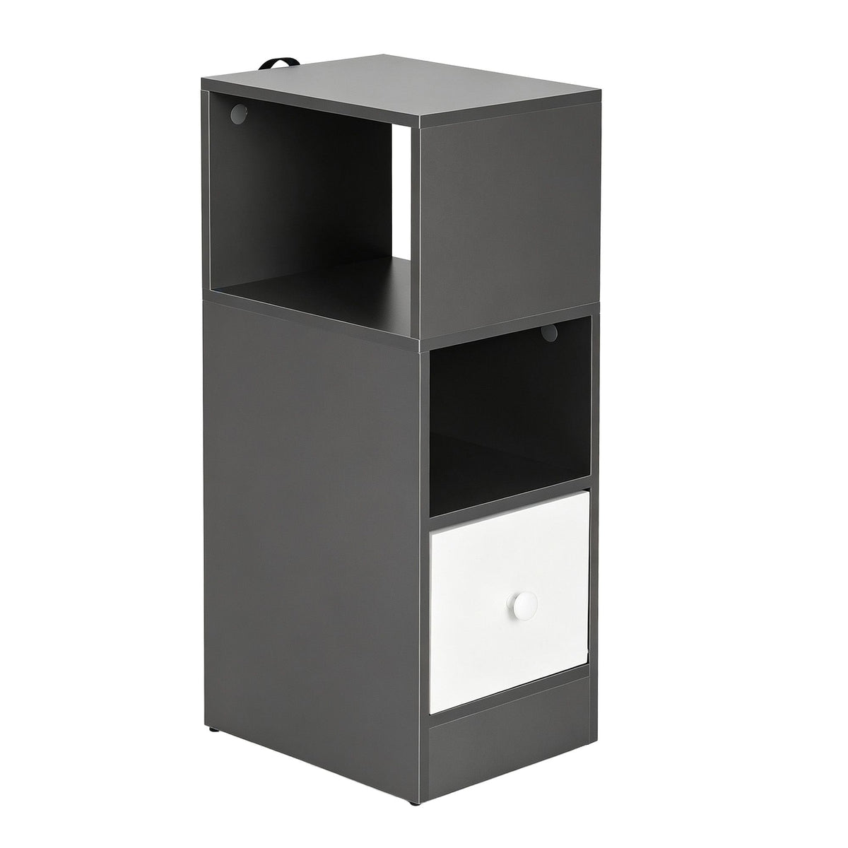 Artiss Narrow Bedside Table Grey Small Side Cabinet 1 Drawer