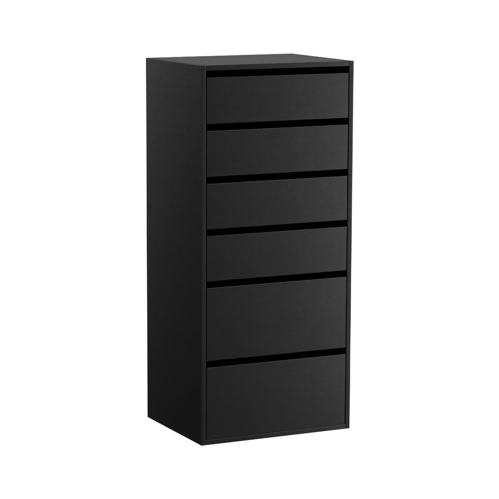 Artiss 6 Chest of Drawers Dresser Tallboy Black-Furniture &gt; Bedroom &gt; Dressers-PEROZ Accessories